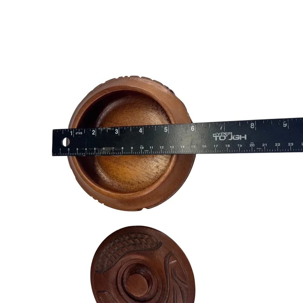 Vintage Hand Carved Wooden Trinket Box Lidded Keepsake Container Bonnie Engraved
